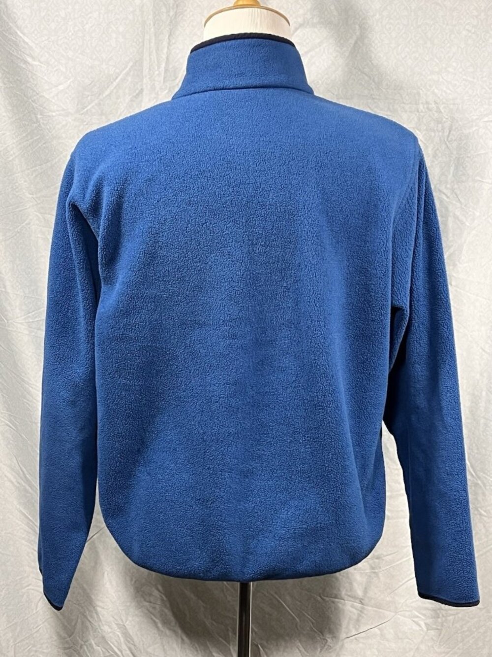L.L. Bean Mens Large Blue Fleece Snap Pullover USA Made Outdoor Sweater - Picture 3 of 7